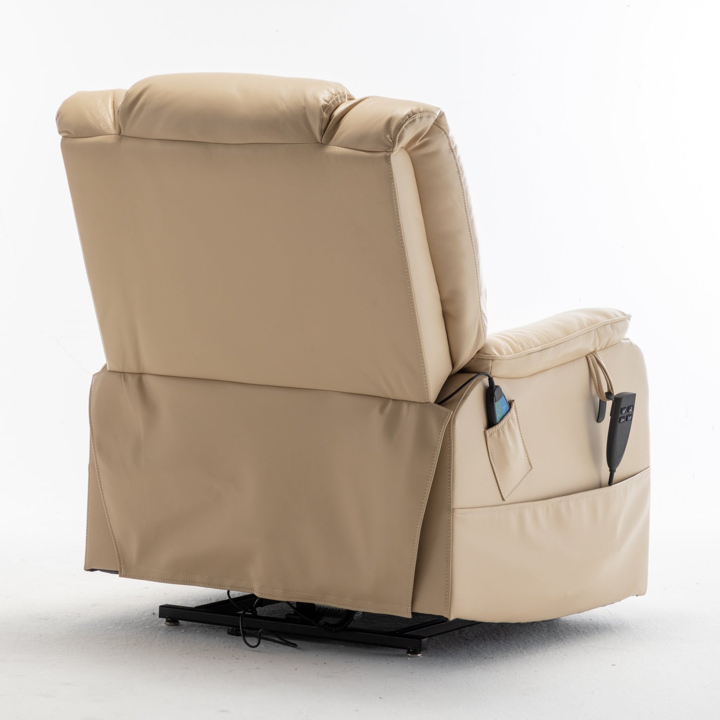 Poltrona reclinabile elettrica oversize beige con motore OKIN e reclinazione a 180°