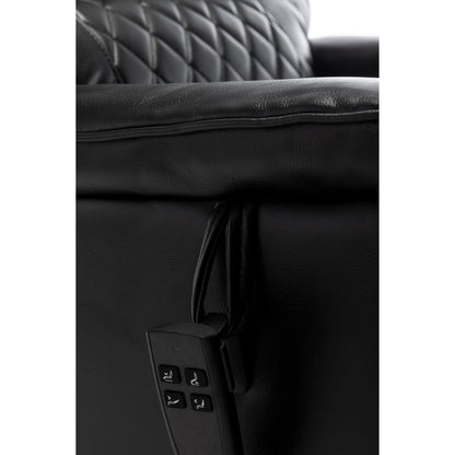 Poltrona reclinabile elettrica oversize beige con motore OKIN e reclinazione a 180°