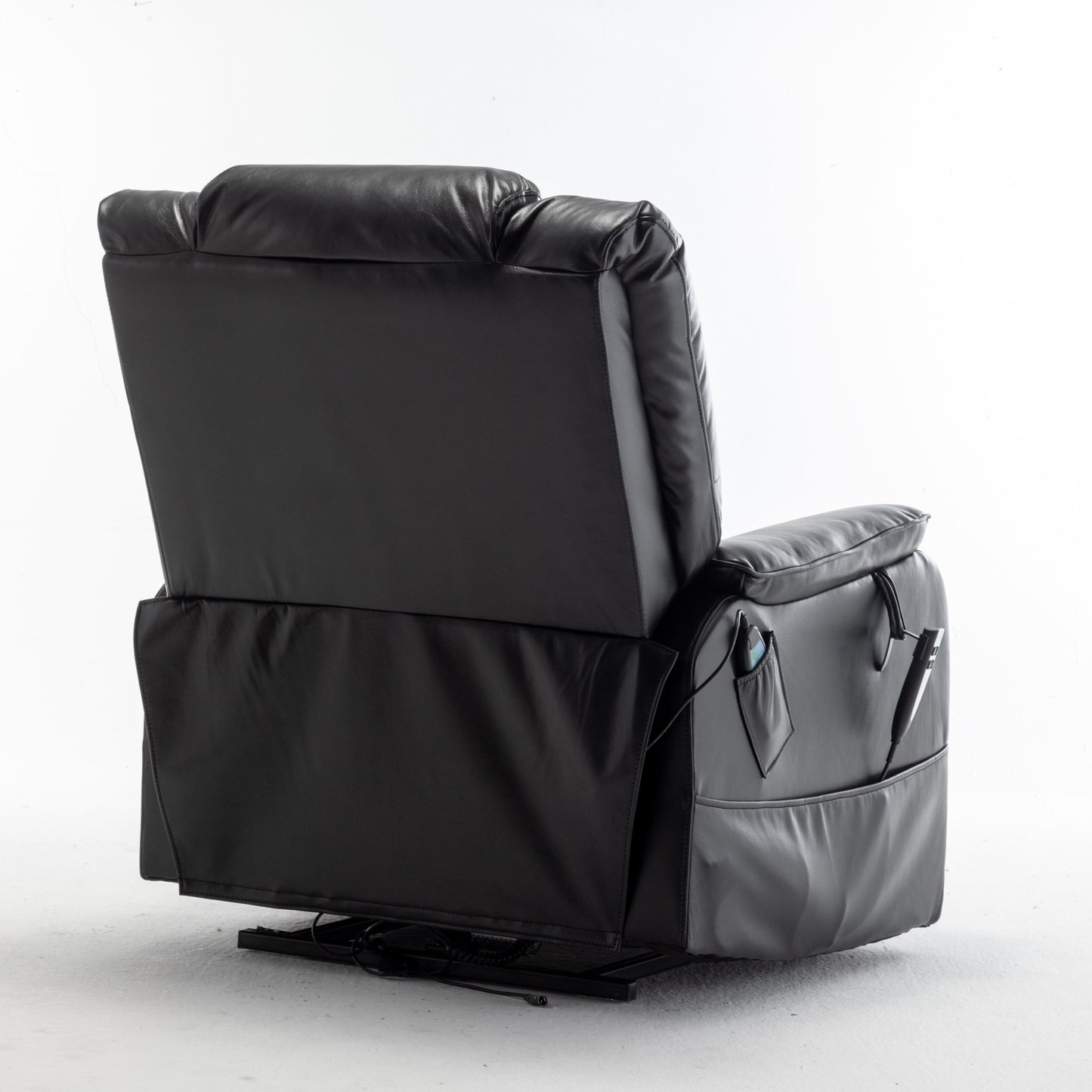 Poltrona reclinabile elettrica oversize beige con motore OKIN, funzione di reclinazione a 180°, seduta extra larga e tasche laterali portaoggetti