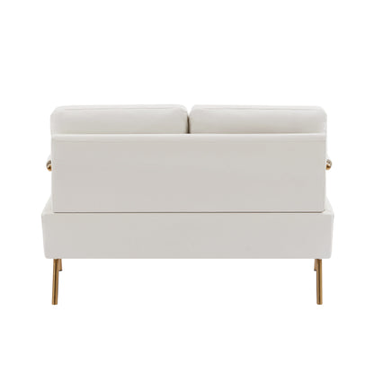 Divano a due posti in tessuto beige adatto agli animali domestici con cuscino rimovibile