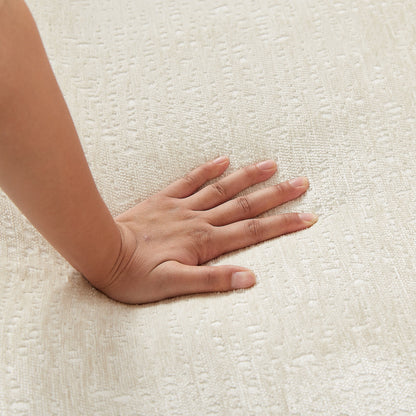 Divano letto singolo rotondo beige in ciniglia con cuscino per schienale