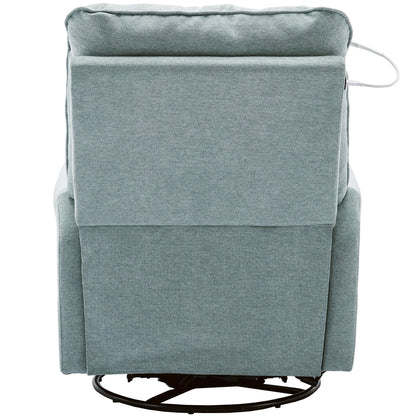 Poltrona girevole beige con porte USB e base oscillante