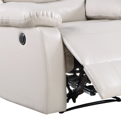 Poltrona reclinabile elettrica in pelle sintetica beige