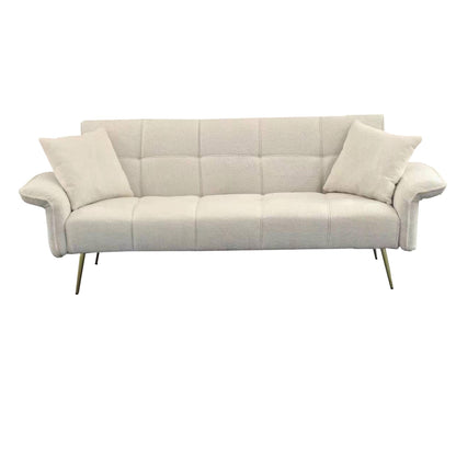Divano letto futon convertibile in pile beige