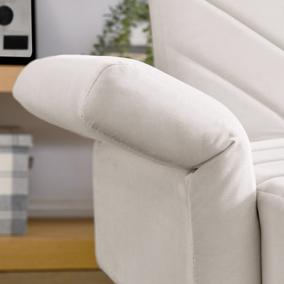 Divano letto futon convertibile in velluto beige trapuntato