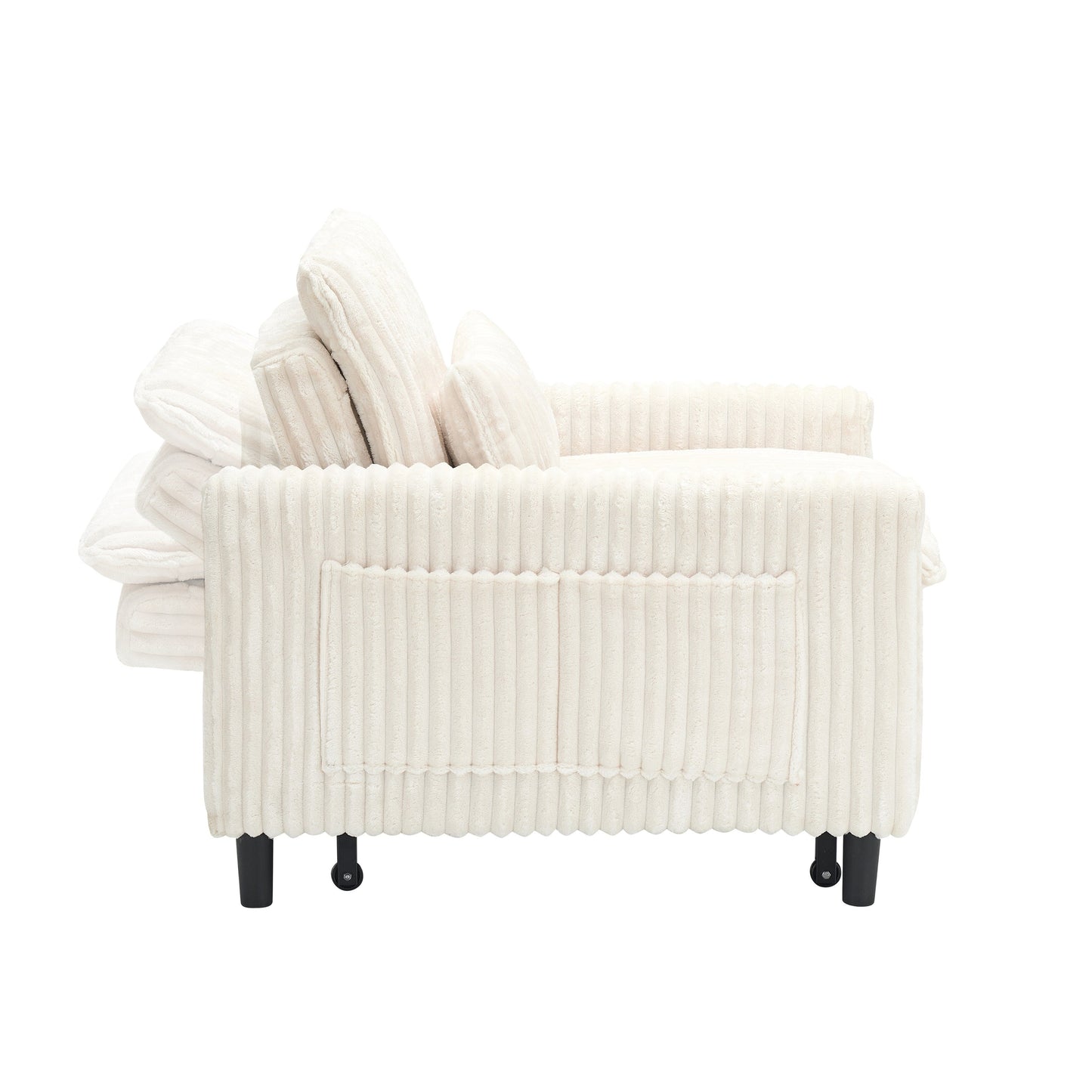 Comoda sedia beige per piccolo appartamento, camera da letto, balcone, divano letto piccolo, divano pigro, divano con cuscino