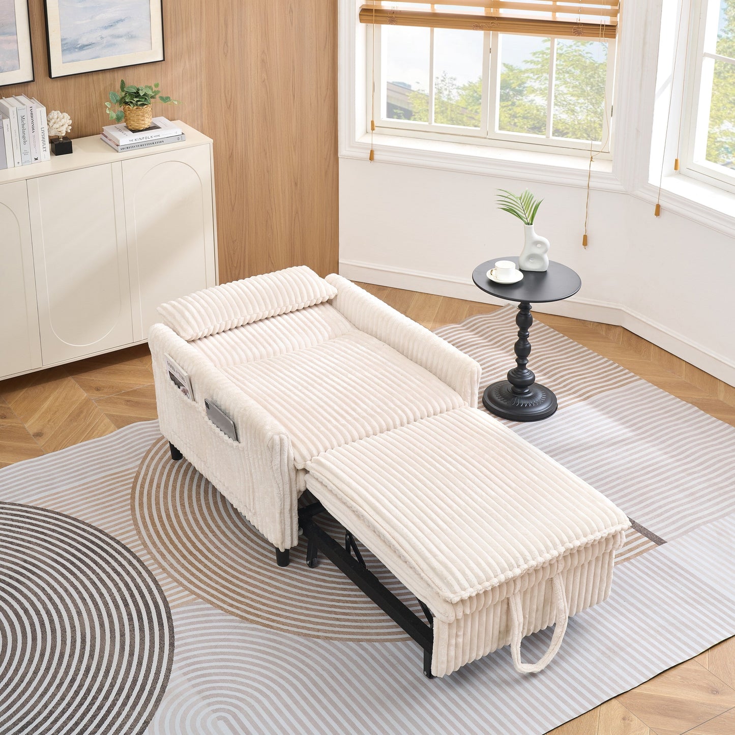 Comoda sedia beige per piccolo appartamento, camera da letto, balcone, divano letto piccolo, divano pigro, divano con cuscino