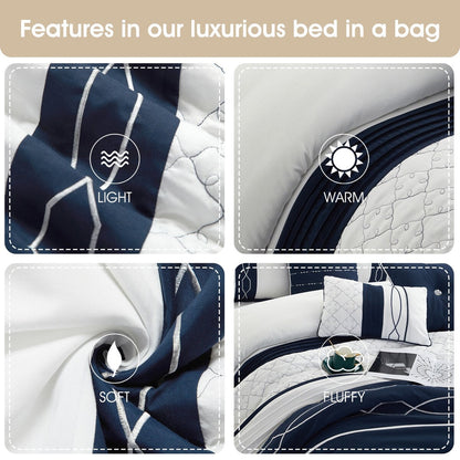 Set copripiumino moderno geometrico Bellerose da 7 pezzi