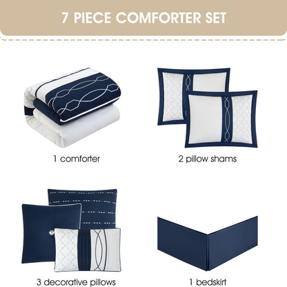 Set copripiumino moderno geometrico Bellerose da 7 pezzi