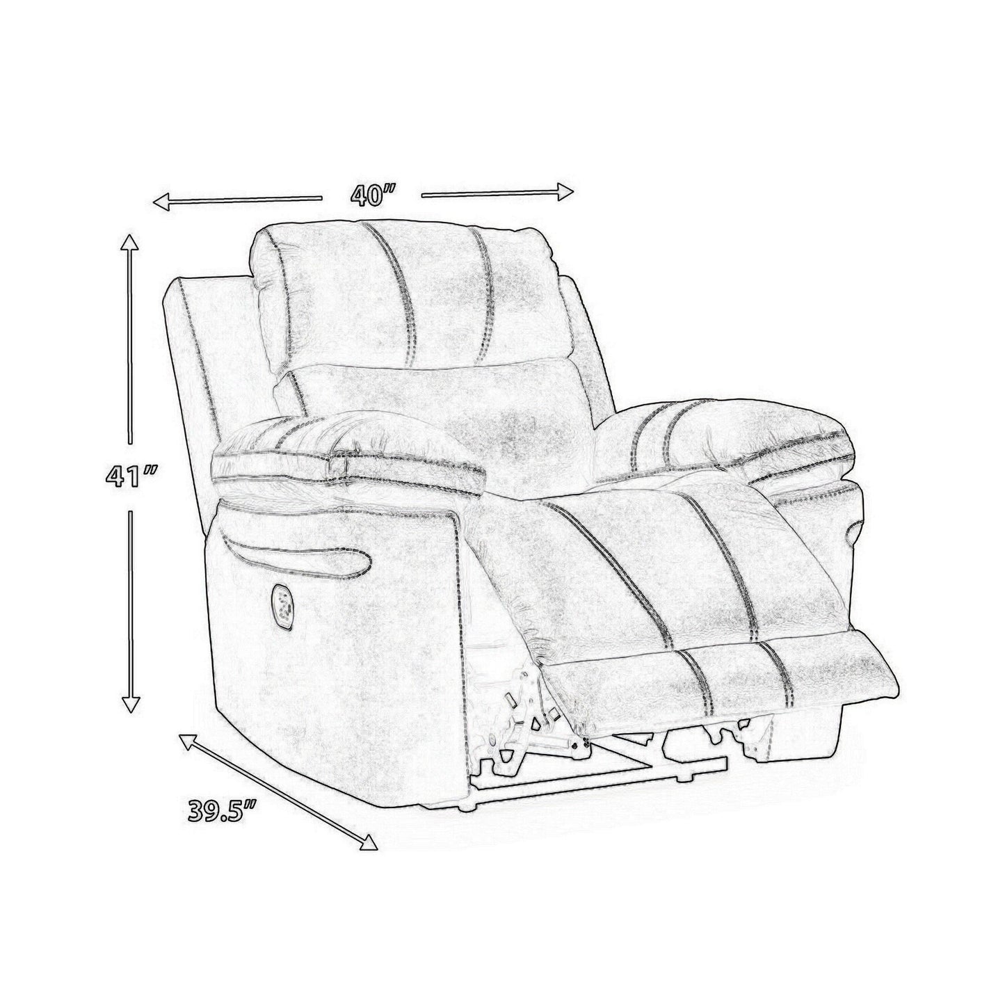 Poltrona reclinabile Ben Dual Power, poggiatesta regolabile, similpelle grigia