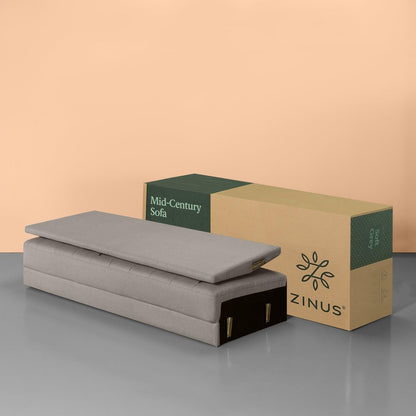 Divano Benton, cuscini trapuntati a griglia, montaggio facile e senza attrezzi, grigio pietra