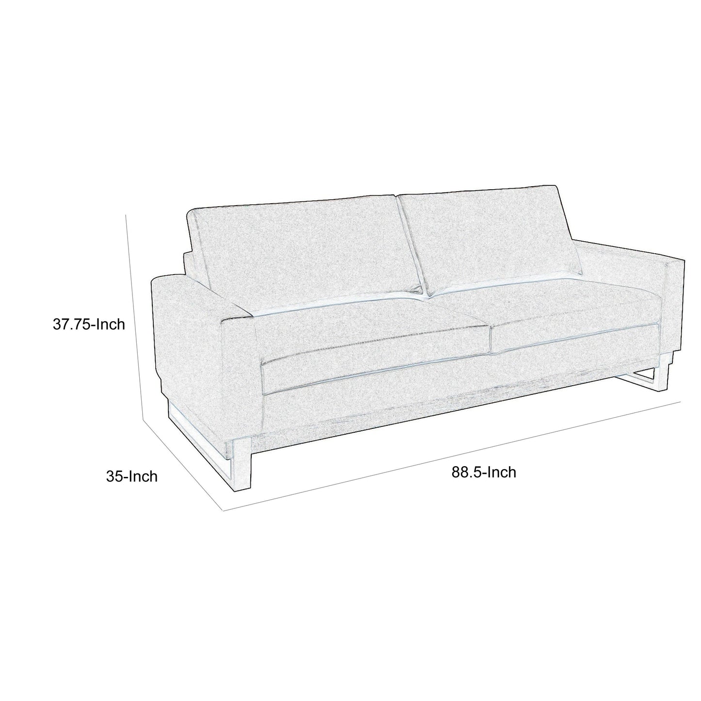Divano Berry, similpelle marrone cioccolato, schiuma, legno di pino massello, 89 pollici