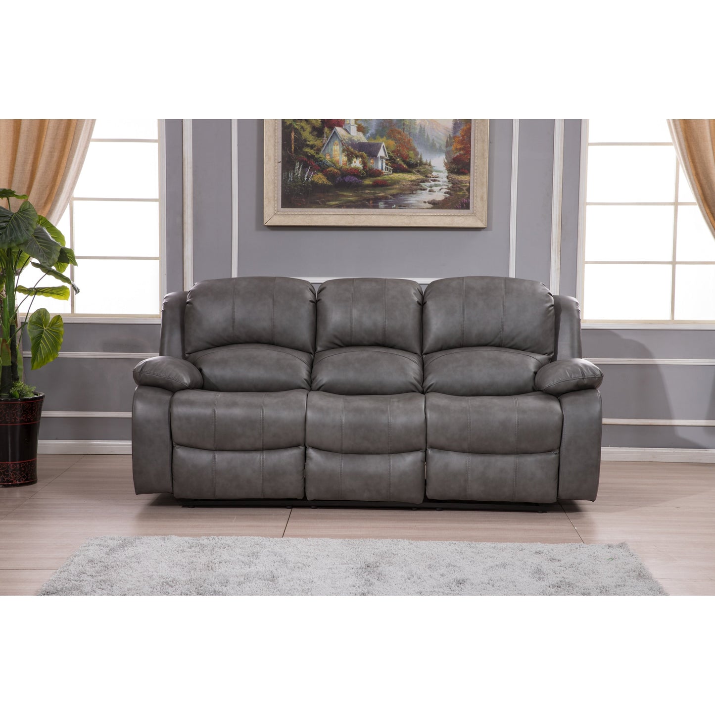 Divano reclinabile manuale in similpelle Betsy Furniture a 3 posti 8018