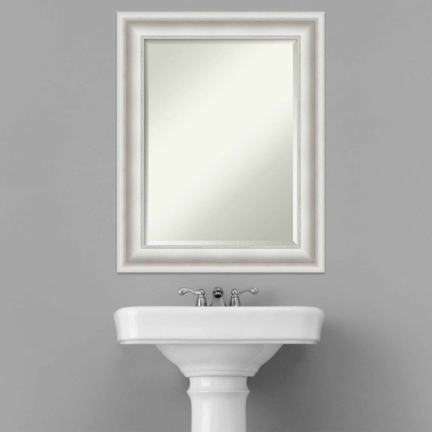 Specchio da parete per bagno bisellato - Cornice bianca Parlor