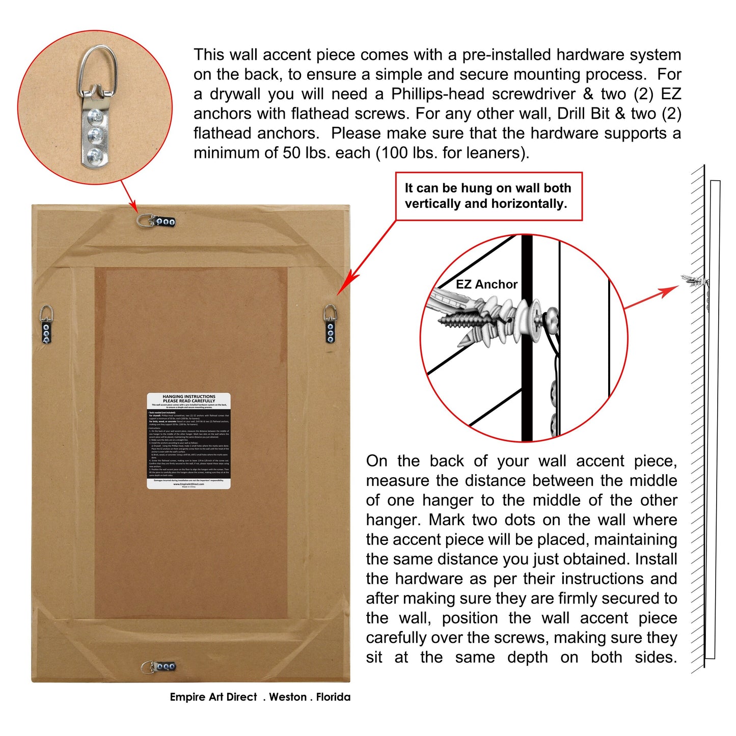 Specchio da parete rettangolare smussato trasparente HD per bagno, toeletta, specchi da camera da letto, 3 misure