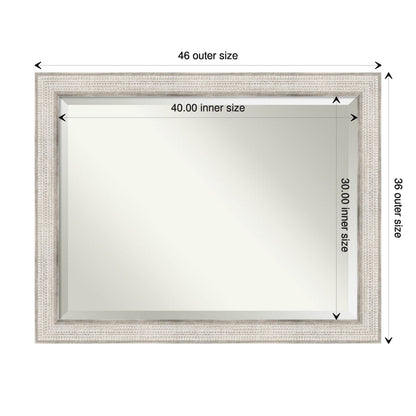 Specchio da parete per bagno in legno bisellato - Cornice Trellis Silver - Trellis Silver