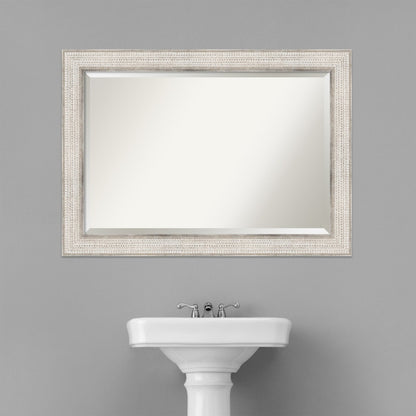 Specchio da parete per bagno in legno bisellato - Cornice Trellis Silver - Trellis Silver