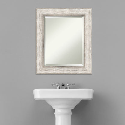 Specchio da parete per bagno in legno bisellato - Cornice Trellis Silver - Trellis Silver