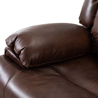 Set di divani reclinabili manuali in vera pelle in stile moderno di metà secolo