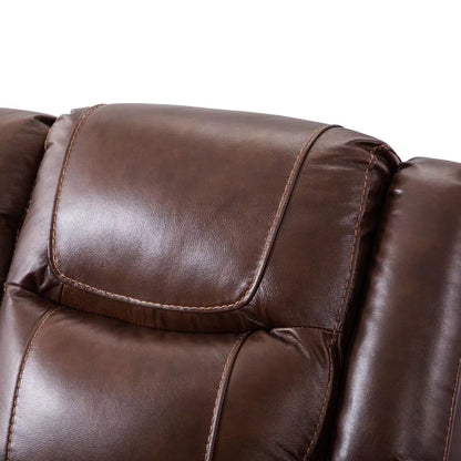 Set di divani reclinabili manuali in vera pelle in stile moderno di metà secolo