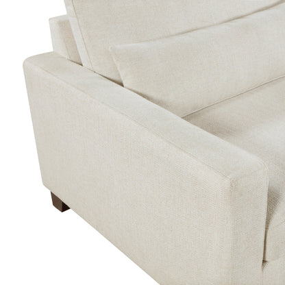 Divano Bior, 2 cuscini lombari, tessuto avorio, 89 pollici, design moderno