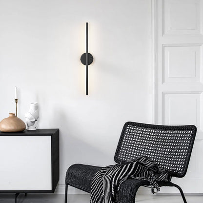 Applique da parete moderna a striscia lineare lunga nera/oro/nichel, dimmerabile, con luce LED per il bagno