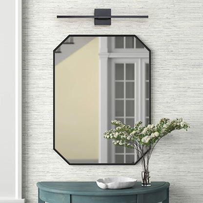 Applique da parete moderna a striscia lineare lunga nera/oro/nichel, dimmerabile, con luce LED per il bagno