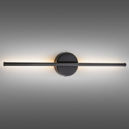 Applique da parete moderna a striscia lineare lunga nera/oro/nichel, dimmerabile, con luce LED per il bagno