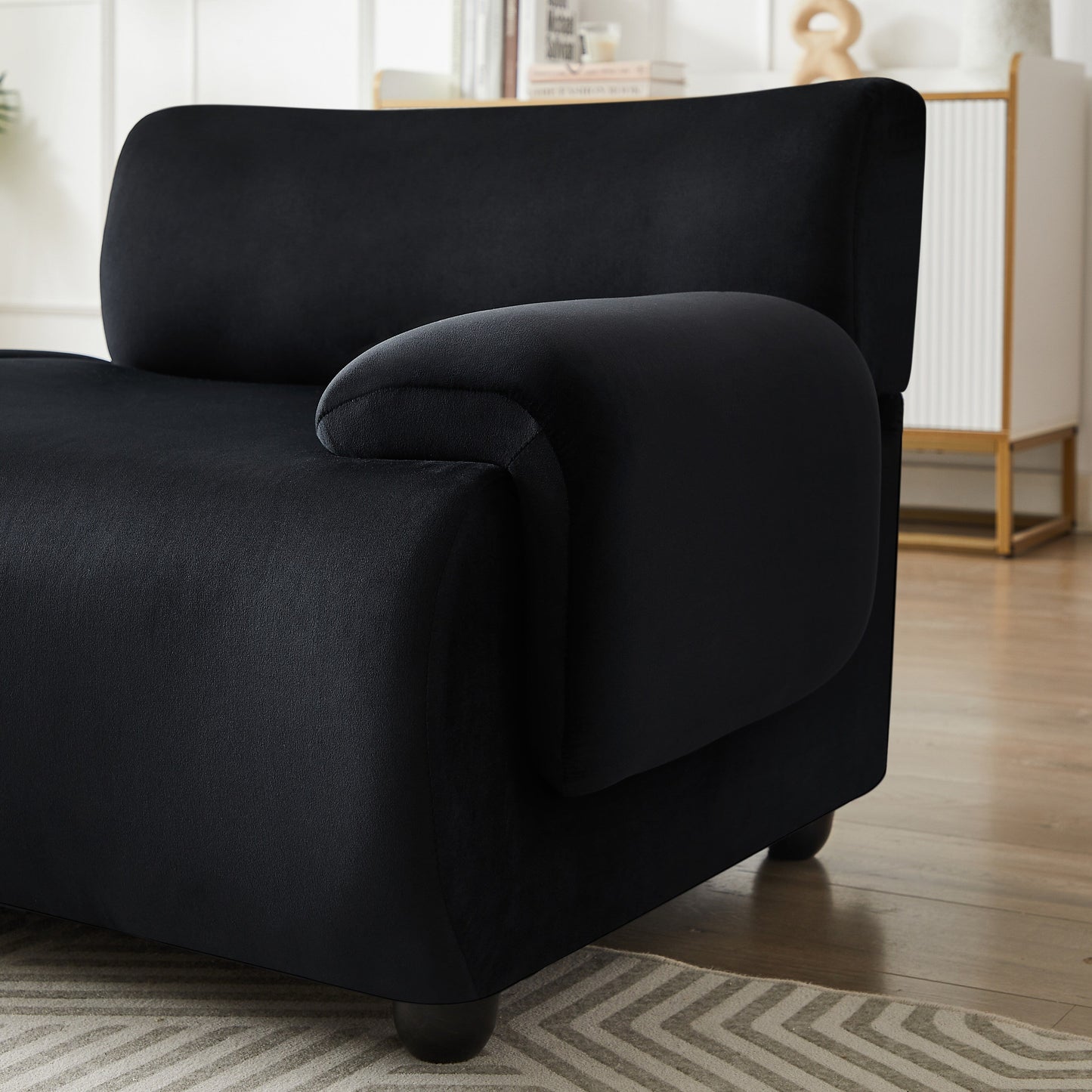 Divano componibile grande a 3 posti Black 105 con pouf mobile e sedute con cuscini profondi