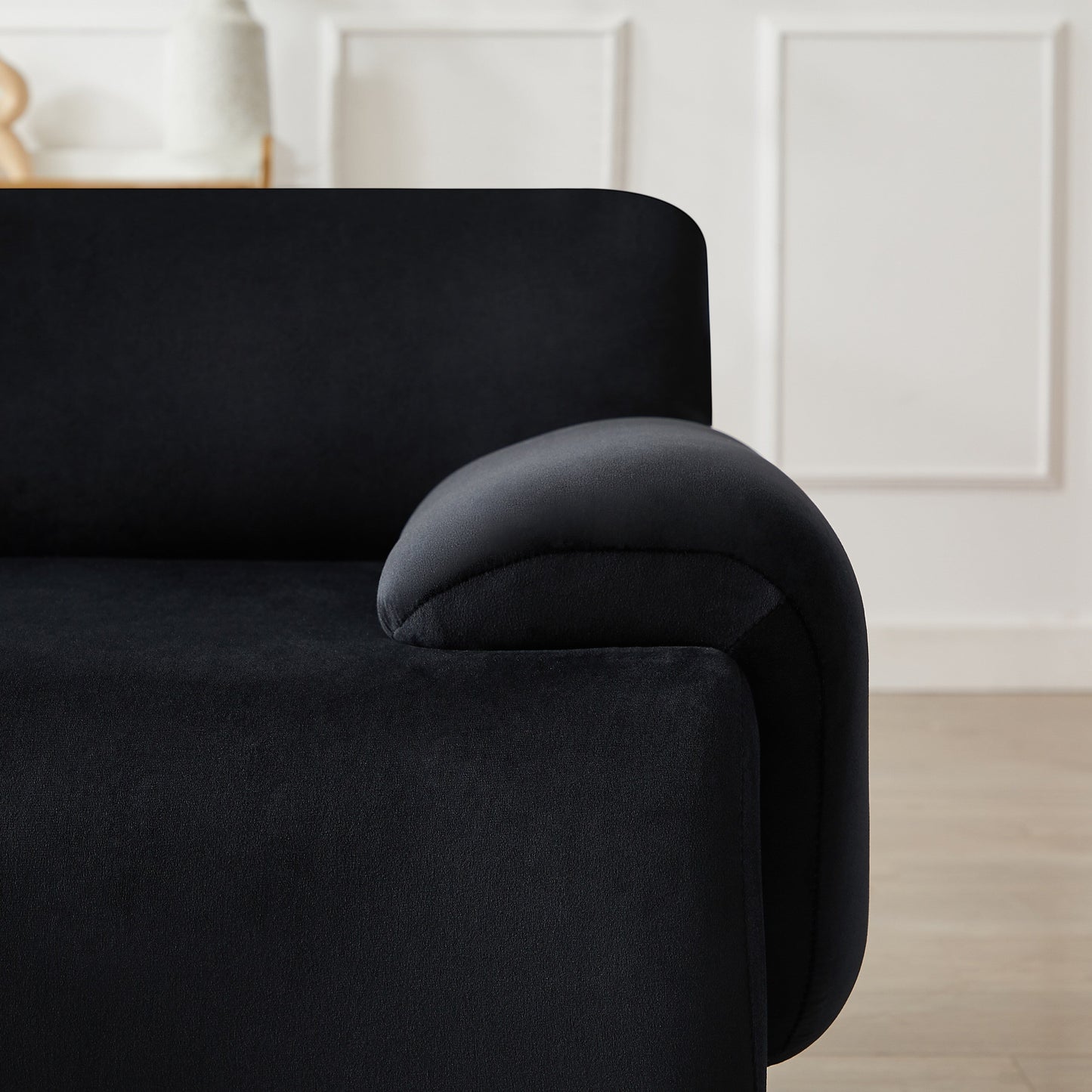 Divano componibile grande a 3 posti Black 105 con pouf mobile e sedute con cuscini profondi