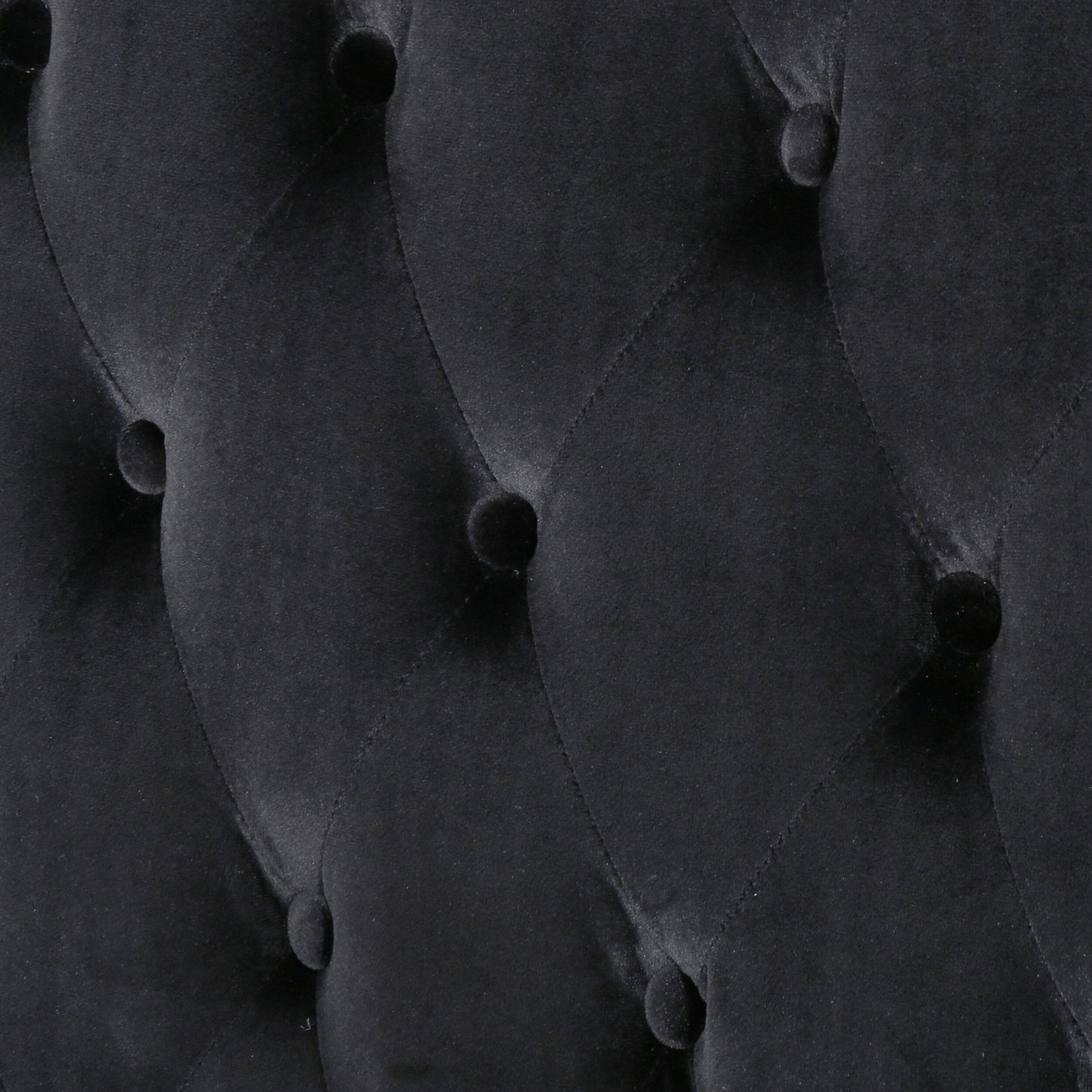 Divano a due posti con schienale alto, capitonné, in velluto nero da 50,25 pollici, con gambe in legno, per soggiorno