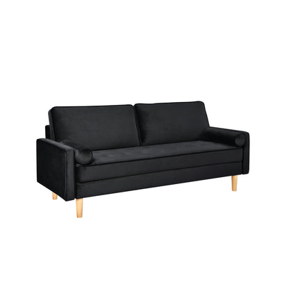 Divano a 3 posti nero 70 con cuscino di imbottitura in cotone elastico e per bambole di alta qualità per soggiorno