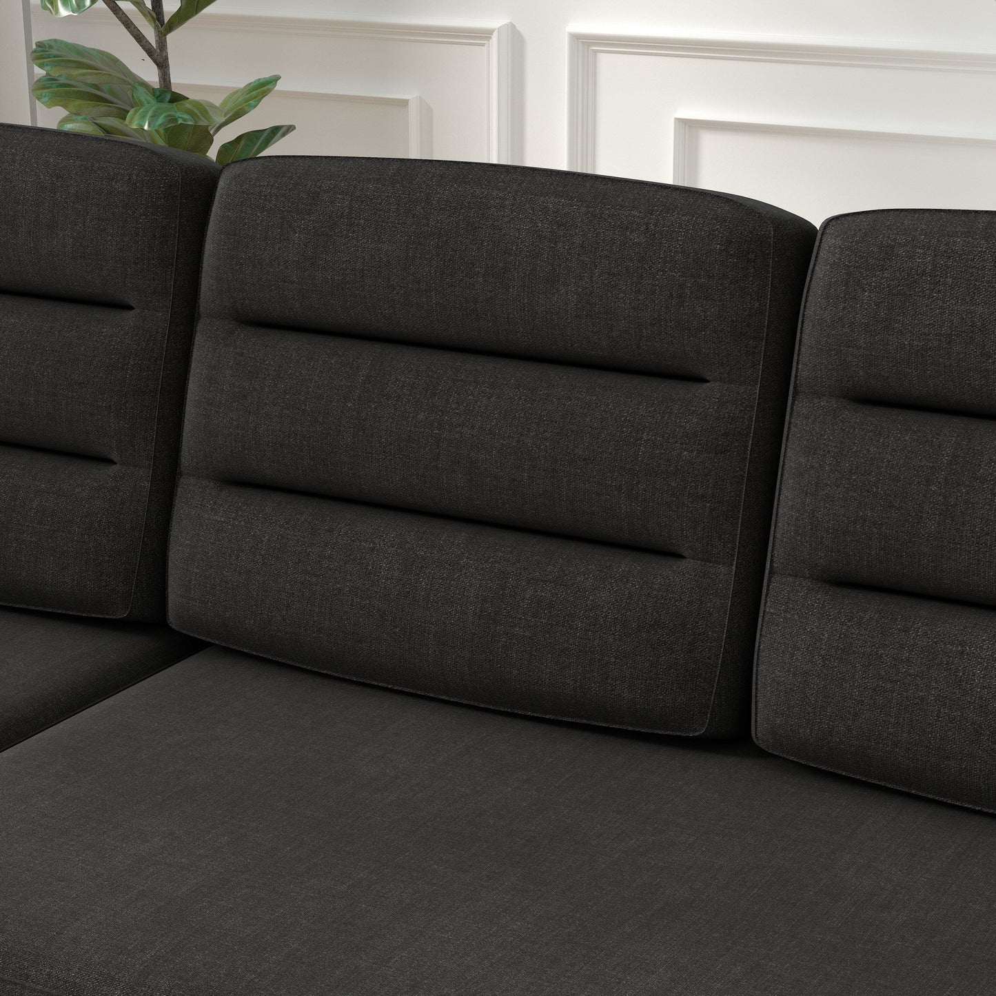 Divano letto trasformabile in poliestere nero da 83,5'' con letto estraibile e portabicchieri