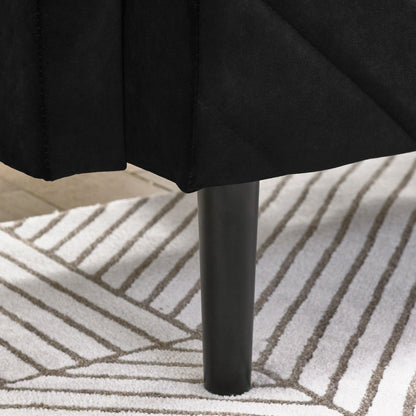 Divano letto futon trasformabile in velluto nero 87 con braccioli regolabili per soggiorno