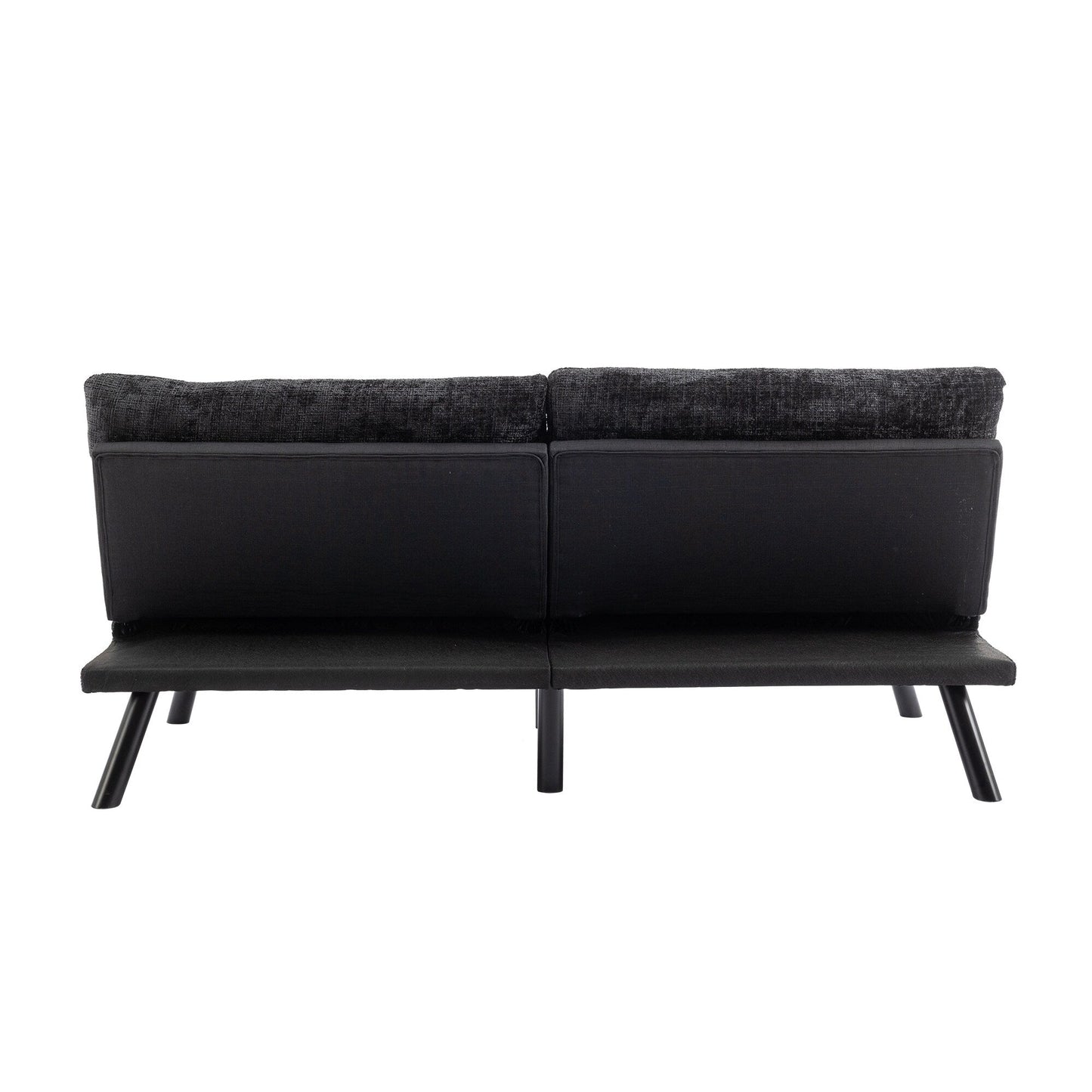 Divano letto futon convertibile in ciniglia nera
