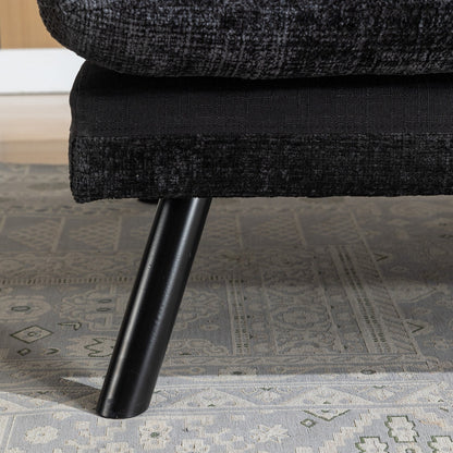 Divano letto futon convertibile in ciniglia nera