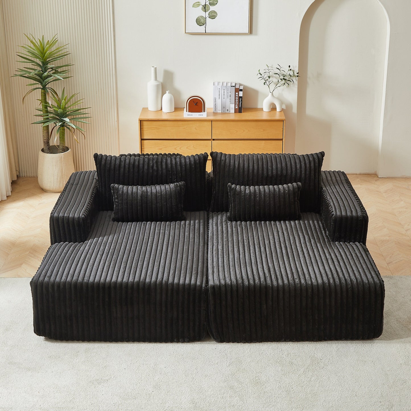 Divano letto componibile Black Cloud Plush Loveseat