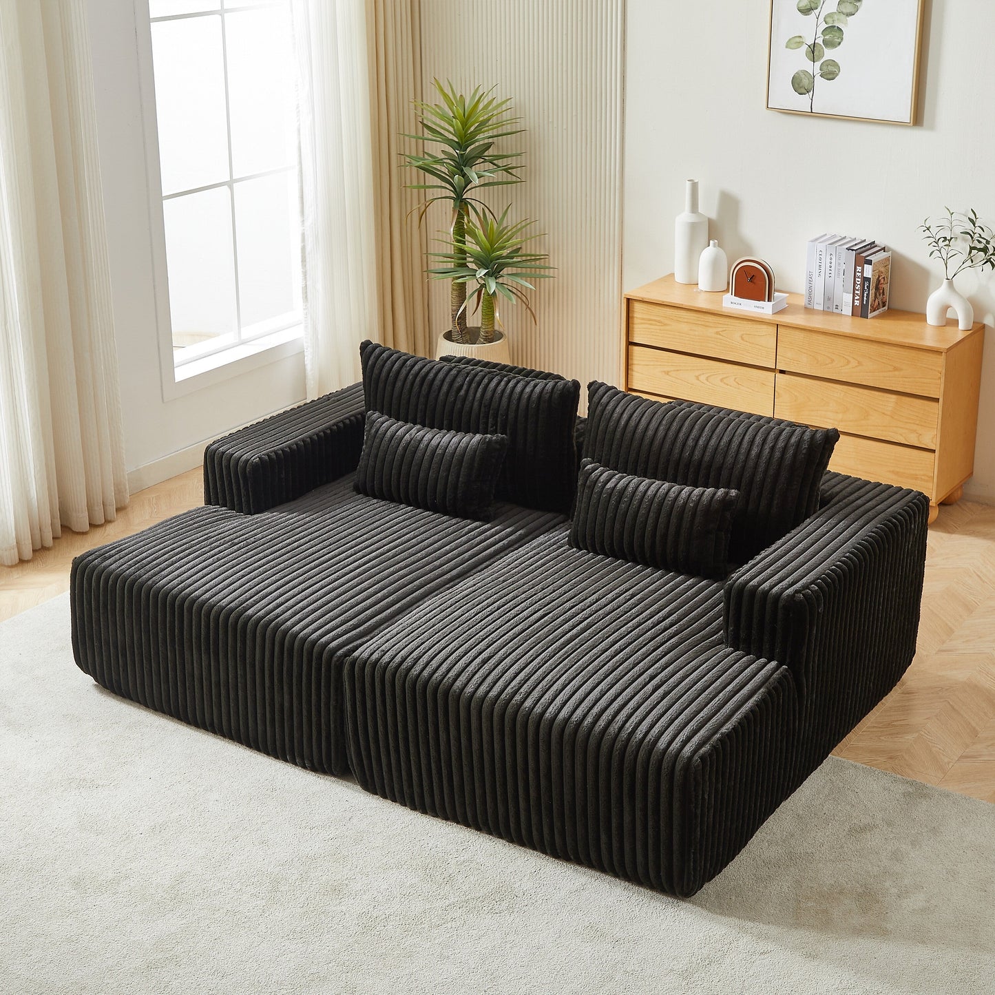 Divano letto componibile Black Cloud Plush Loveseat