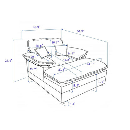 Divano a seduta profonda in velluto a coste nero con pouf