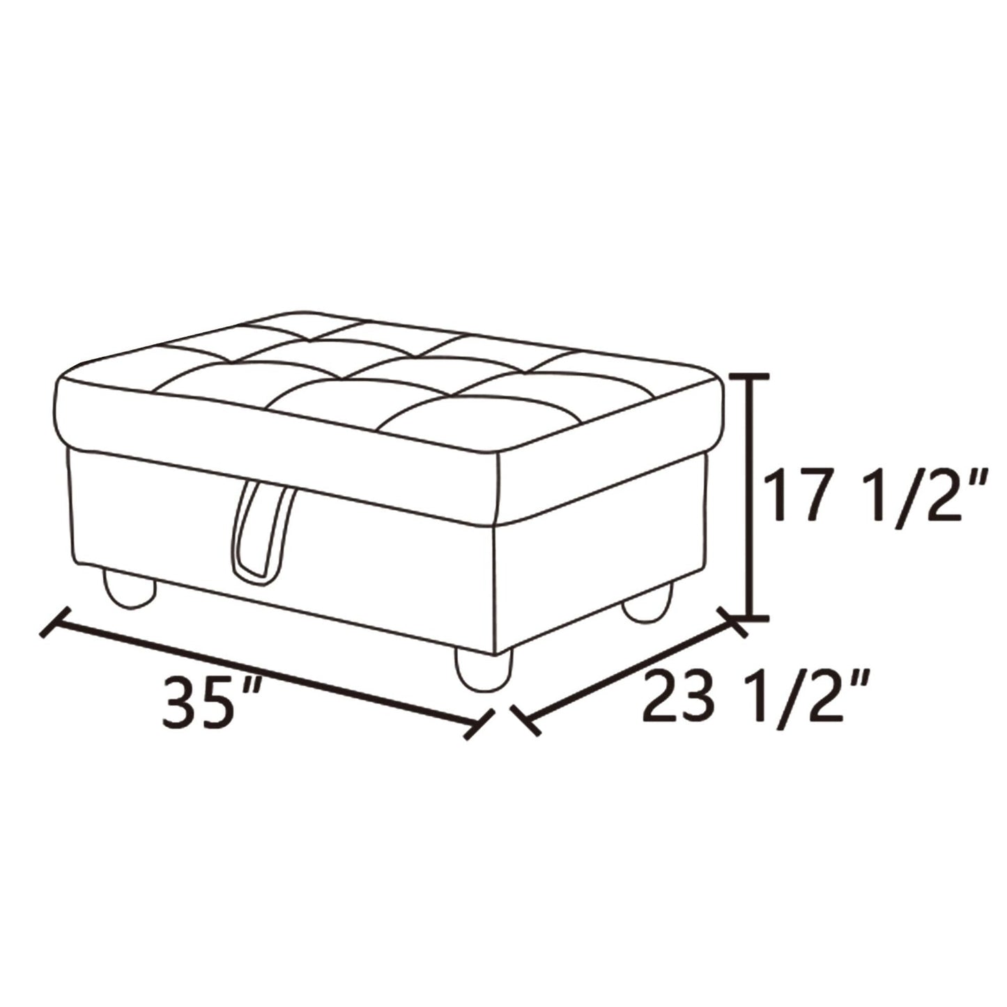 Pouf contenitore in similpelle nera