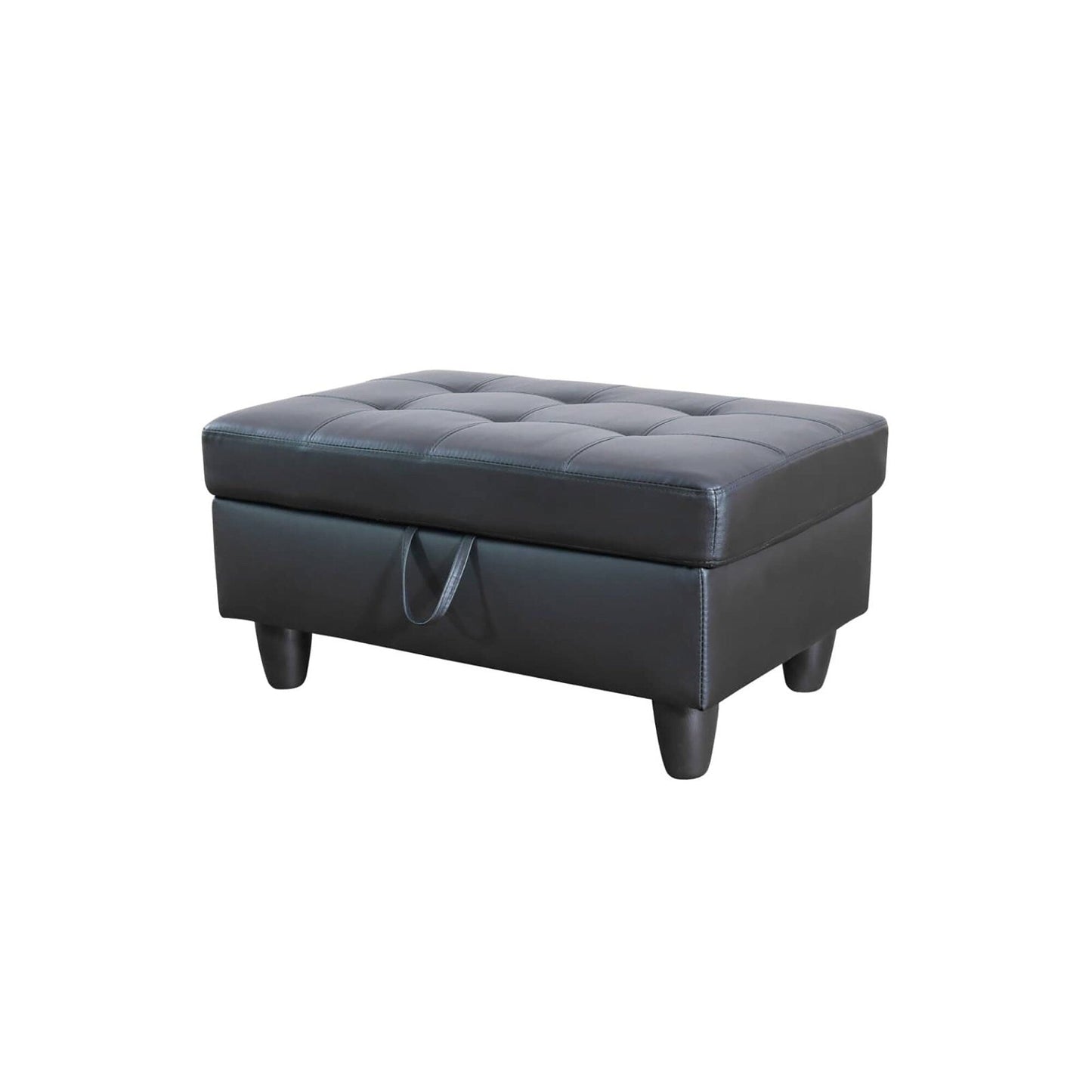 Pouf contenitore in similpelle nera