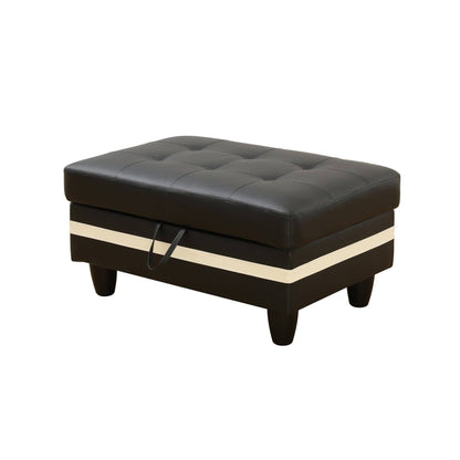 Pouf contenitore in similpelle nera