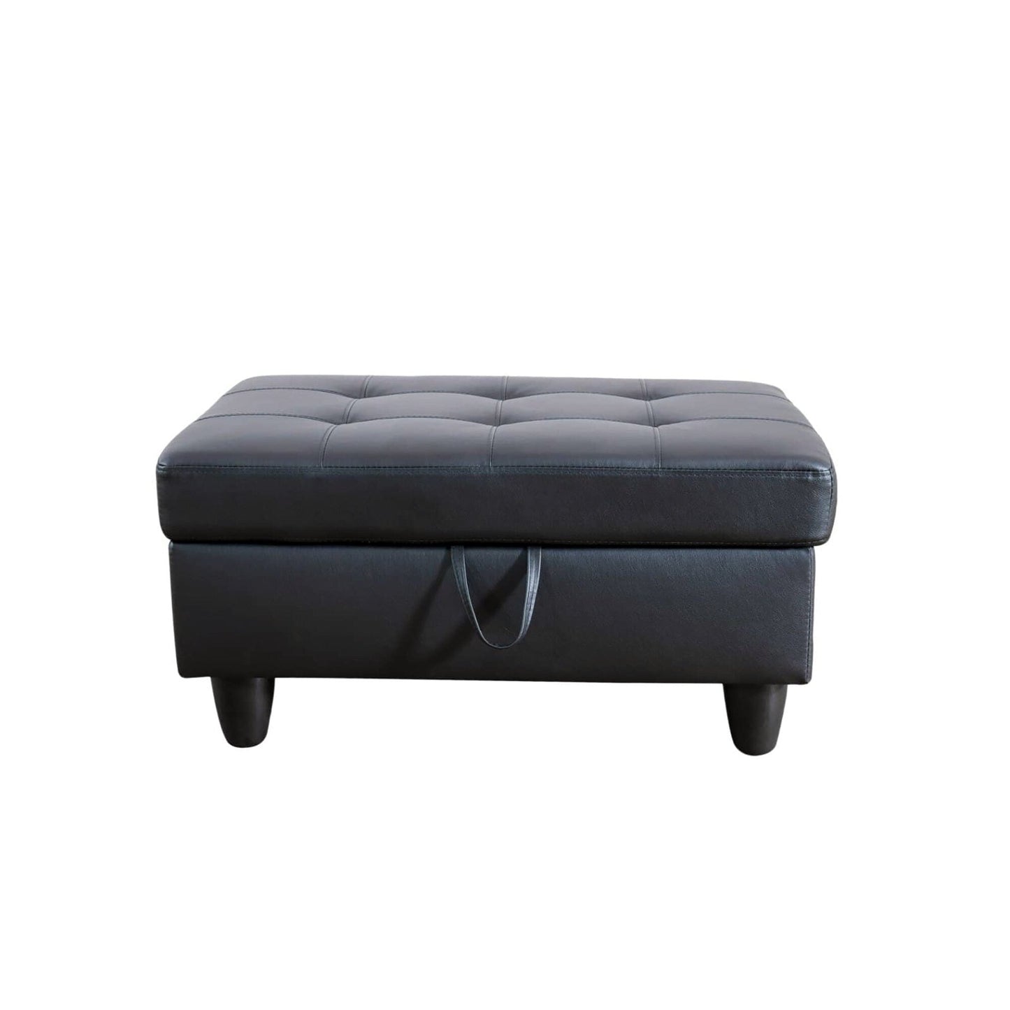 Pouf contenitore in similpelle nera