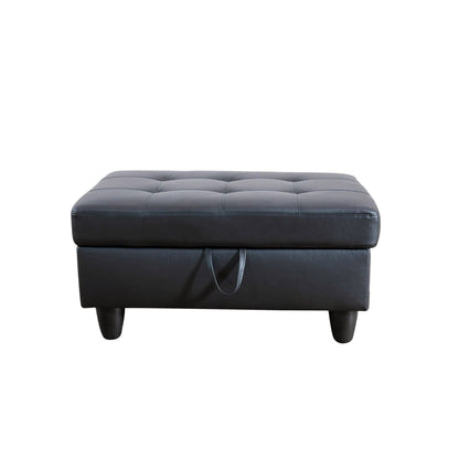 Pouf contenitore in similpelle nera