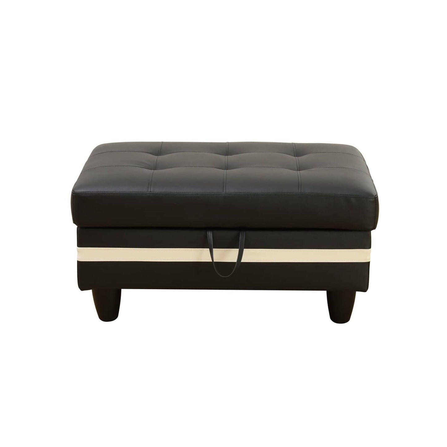 Pouf contenitore in similpelle nera