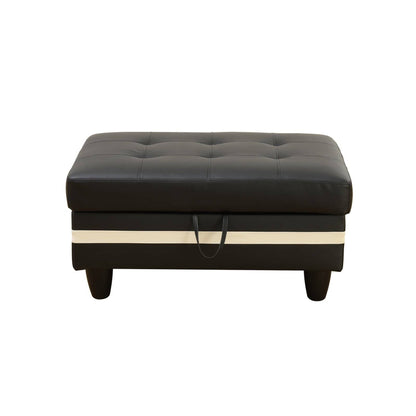 Pouf contenitore in similpelle nera