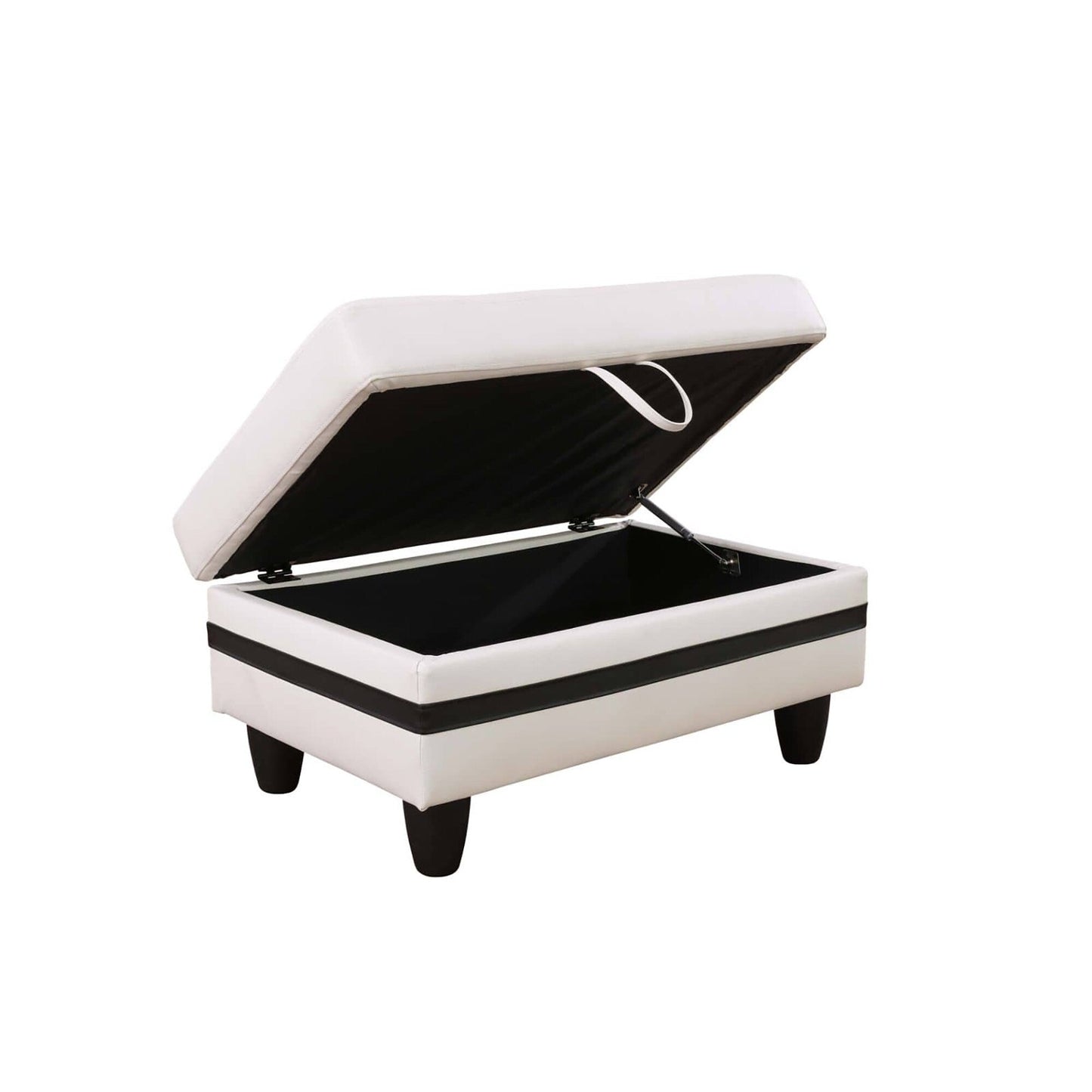 Pouf contenitore in similpelle nera