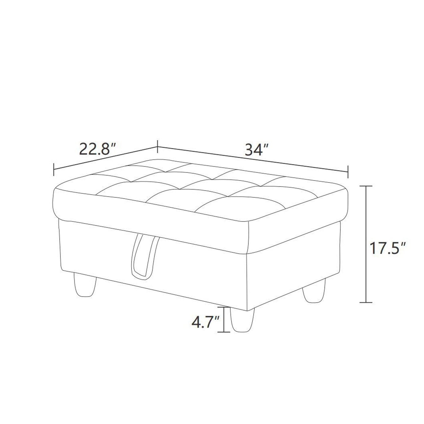 Pouf contenitore in similpelle nera