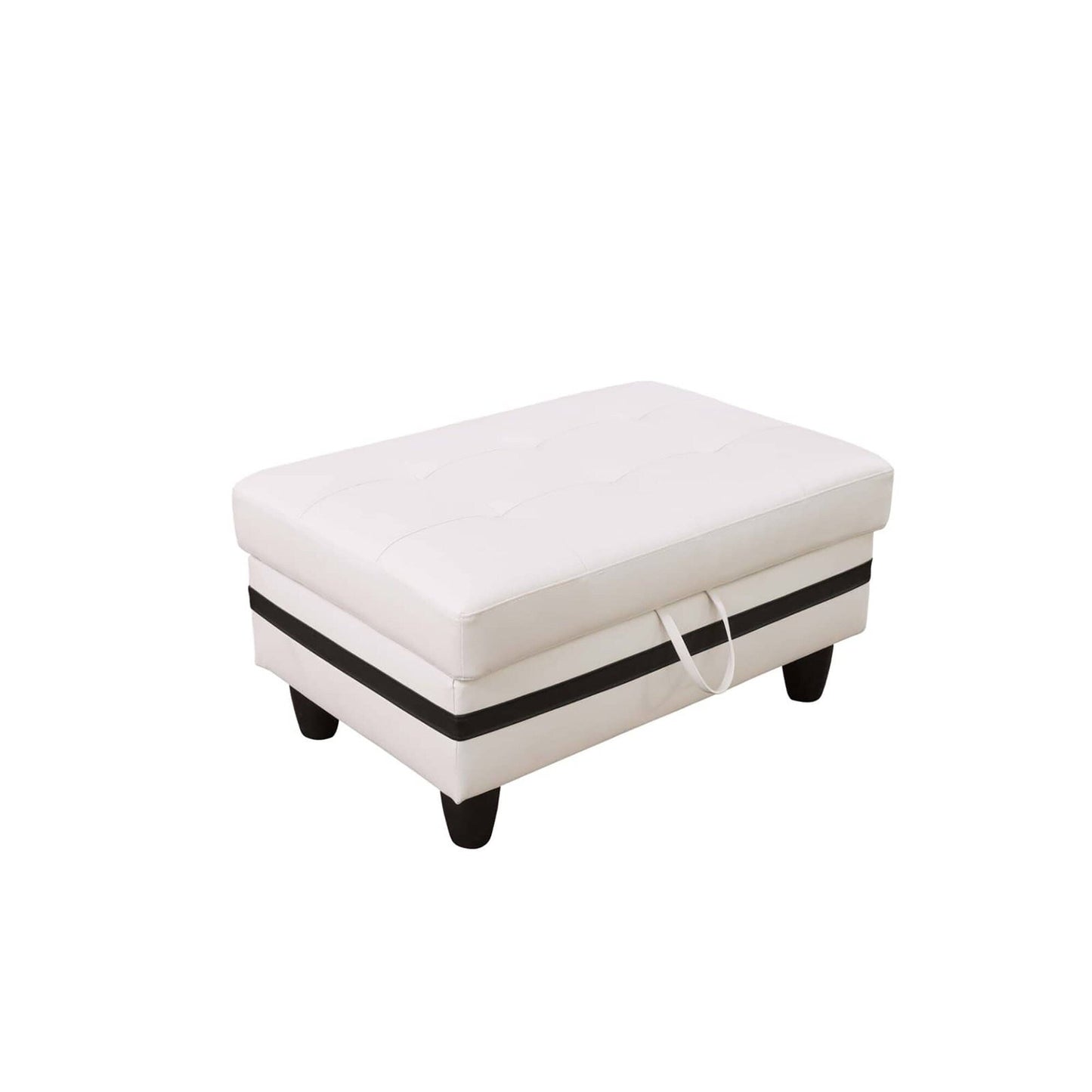 Pouf contenitore in similpelle nera