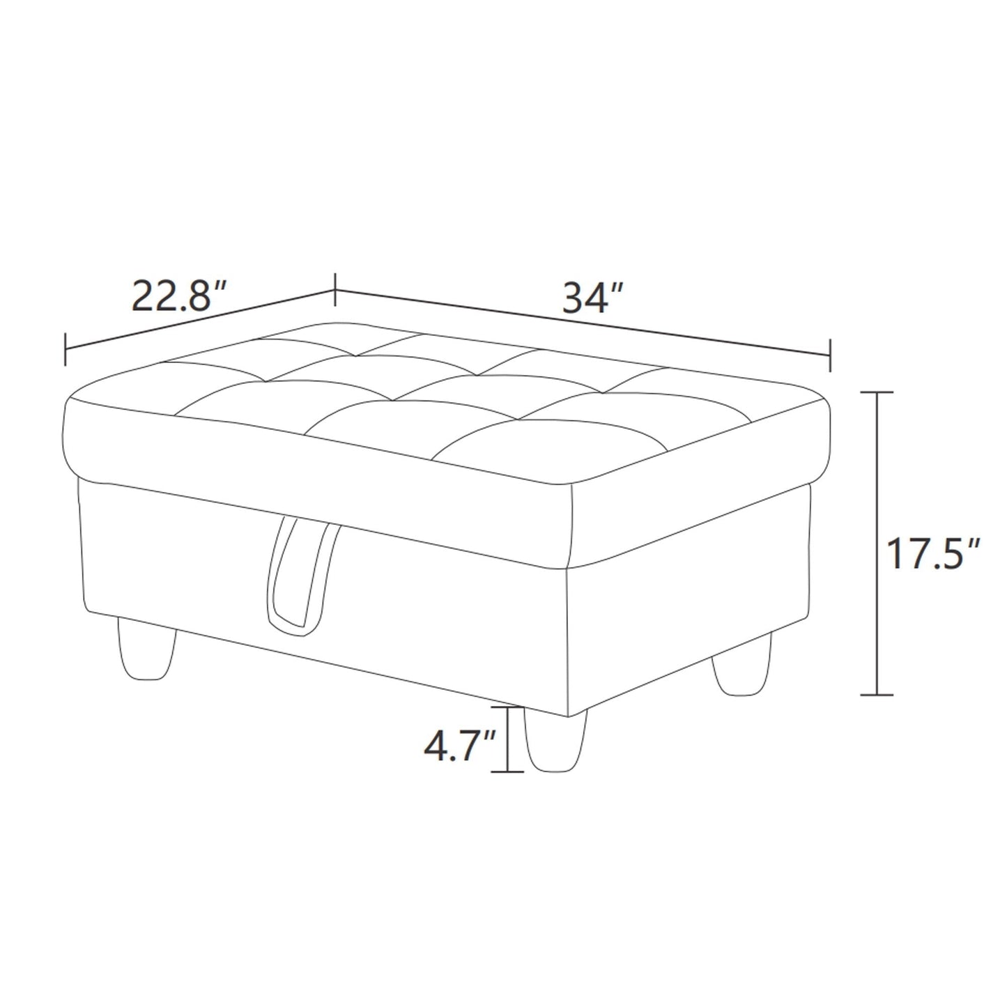 Pouf contenitore in similpelle nera